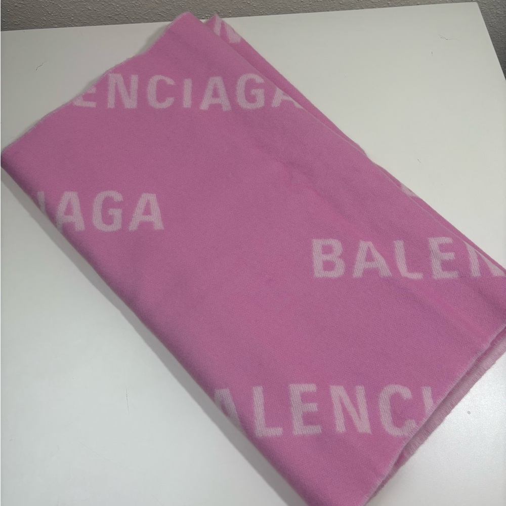 Balenciaga allover logo wool scarf